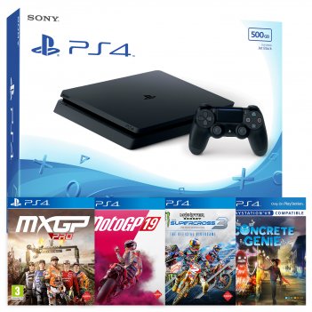 Kép a Playstation 4 Slim 500GB + ME Supercross 3, MXGP Pro, MotoGP19, Concrete Genie játékok termékhez